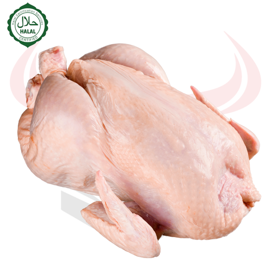 Pollo Halal Entero (3-3.5 lb; entero, en 8 trozos o en 14 trozos)