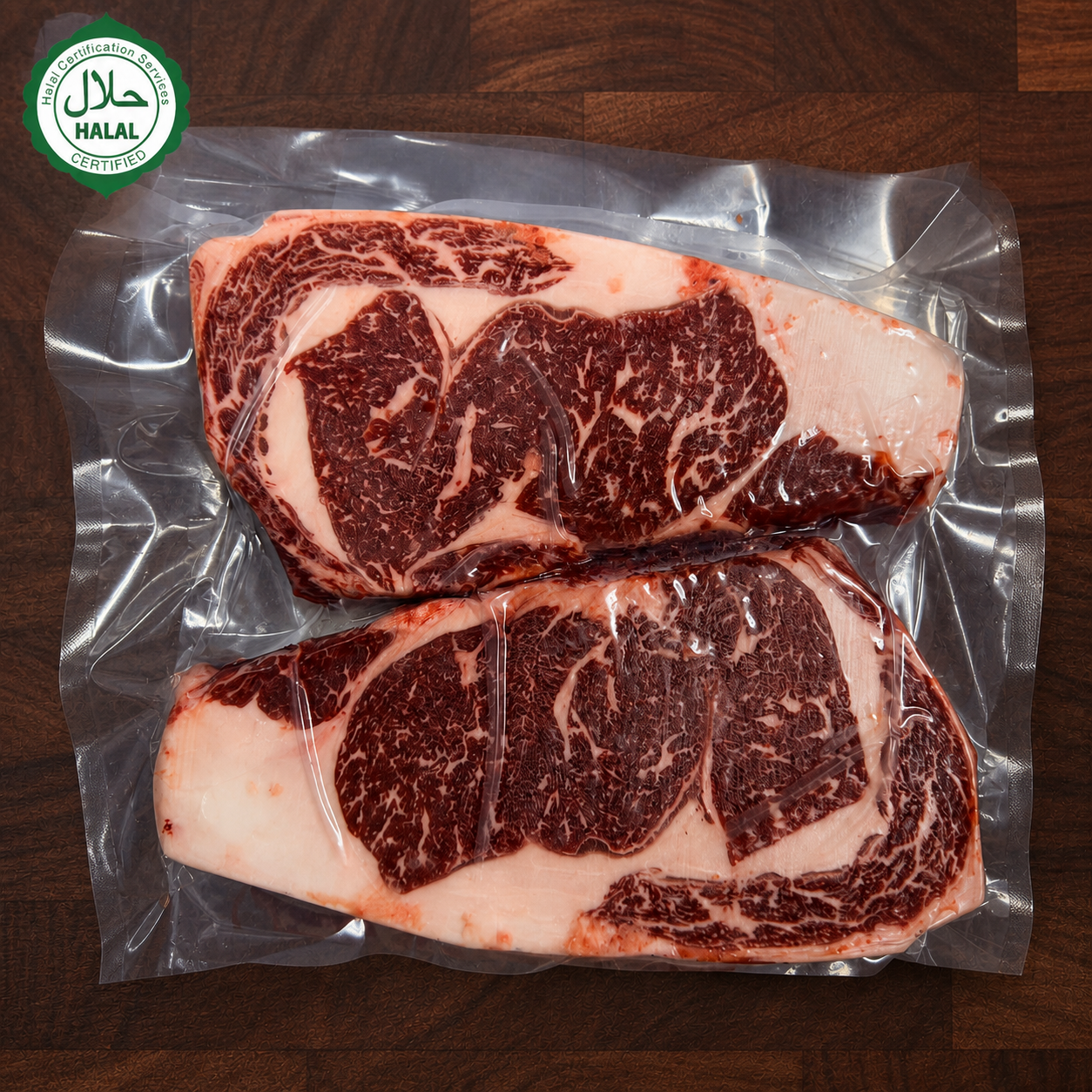 American Wagyu halal vacuum-packed steaks